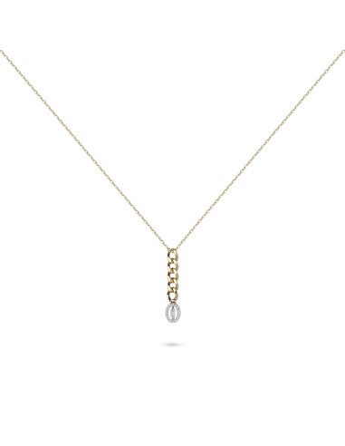 Cuban Link Diamond Round Pendant Necklace le concept de la Pate a emporter 