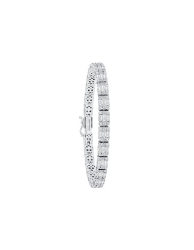 Emerald Shape Diamond Tennis Bracelet 2023