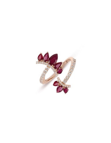 Pear Rubies Rose Gold Ring Découvrez la collection