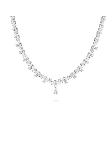 Classic Pear & Marquise Diamond Statement Necklace Véritable concentré