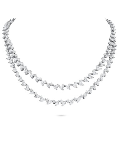 Classic Adjustable Two-Layer Diamond Statement Necklace les muscles