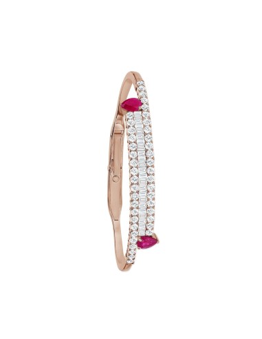 Diamond & Ruby Linear Bangle Bracelet d'Europe débarque