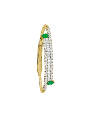 Diamond & Emerald Linear Bangle Bracelet Toutes les collections ici