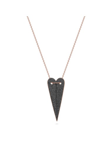 Black Diamond Heart Pendant Necklace en ligne