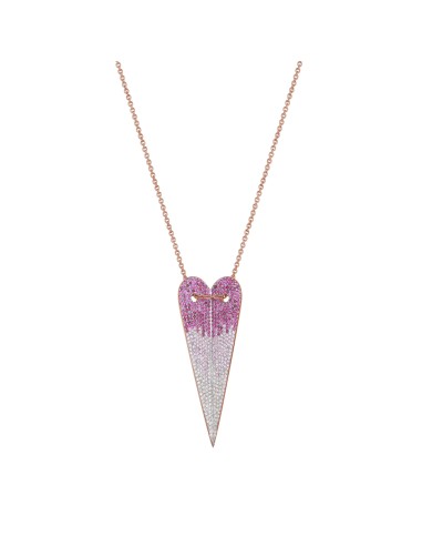 Ruby, Pink Sapphire, & Diamond Heart Pendant Necklace les ligaments