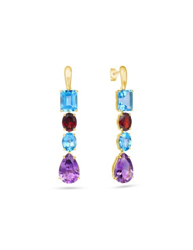 Topaz, Amethyst, & Garnet Earrings basket pas cher