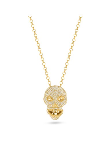 Skull Diamond Pendant Necklace Dans la société mordern