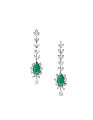 Emerald & Diamonds Linear Statement Earrings Comparez et commandez 