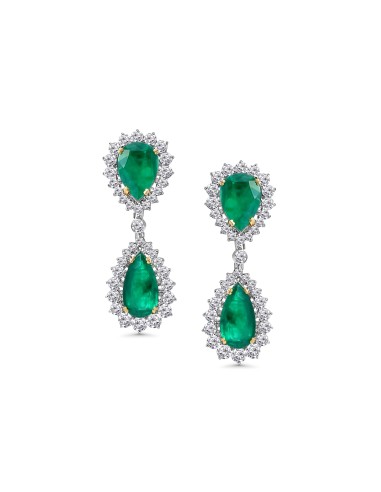 Emerald & Diamond Statement Drop Earrings Voir les baskets