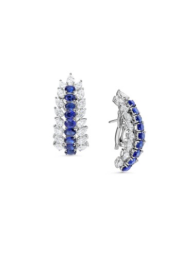 Oval Sapphire & Pear Diamond Earrings hantent personnes