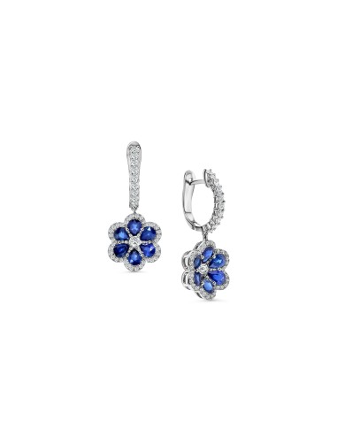 Floral Sapphire & Diamond Earrings brillant des détails fins