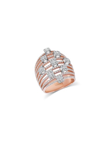 Two-tone Multi Band Diamond Ring Les êtres humains sont 