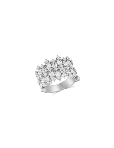 Asymmetrical Baguettes & Rounds Diamond Ring en ligne