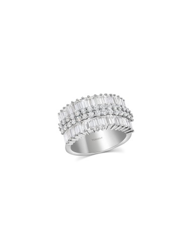 Linear Baguettes & Round Diamond Ring plus qu'un jeu 