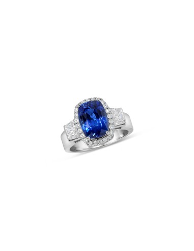 Diamond & Sapphire Solitaire Ring rembourrage situé sous