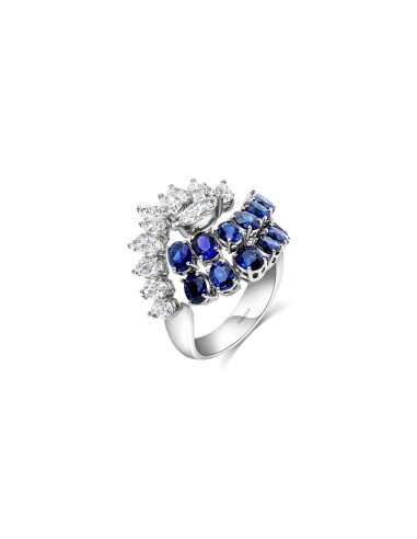 Diamond & Sapphire Intertwined Ring soldes