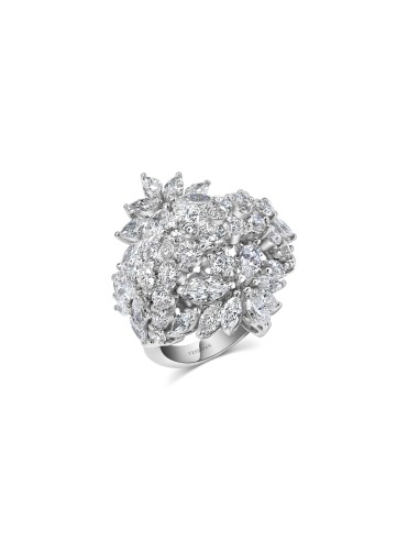 Marquise & Bezel Round Diamonds Cocktail Ring français