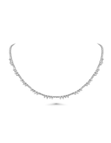 Pears & Rounds Diamond Tennis Necklace le des métaux précieux