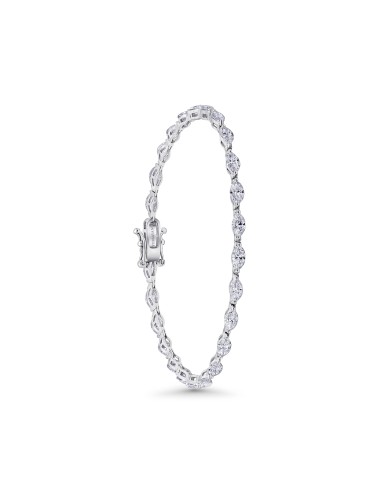 Almasaty Two-Prong Marquise Diamond Tennis Bracelet en stock