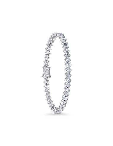 Almasaty Oblique Oval Diamonds Tennis Bracelet livraison gratuite