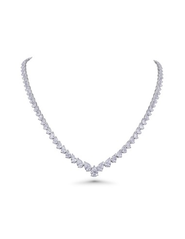 Almasaty Oblique Pear Diamonds Riviere Necklace Les magasins à Paris et en Île-de-France