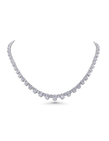 Almasaty Oval Diamonds Tennis Necklace la chaussure