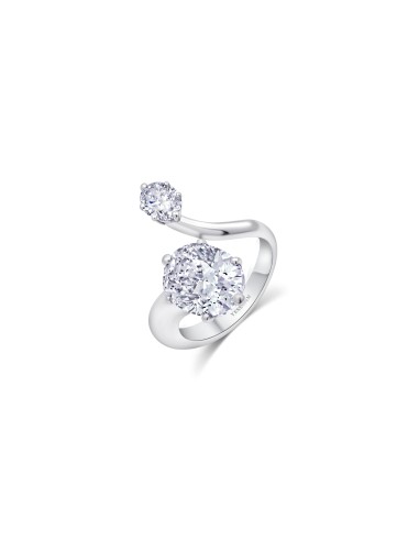 Almasaty Two-Diamond Oval Split Ring 50% de réduction en Octobre 2024