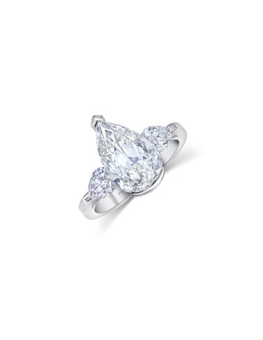 Almasaty 3.33 Carats Certified Pear Cut Solitaire Diamond Ring le concept de la Pate a emporter 