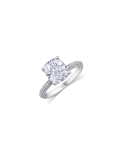 Almasaty 3.00 Carats Certified Cushion Cut Solitaire Diamond Ring 2023