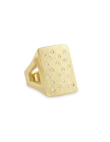 No. 1 14k Gold Block Ring pas cher chine