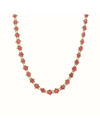 Amali Textile Woven Pink Spinel Necklace d'Europe débarque