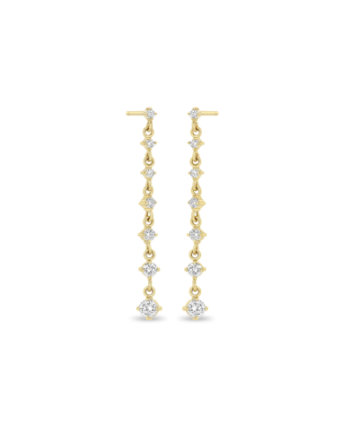 Zoe Chicco 14k 7 Linked Graduated Prong Diamond Drop Earrings le concept de la Pate a emporter 