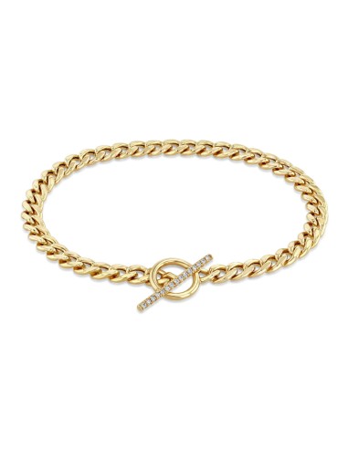 Zoe Chicco 14k Medium Curb Chain Pave Diamond Toggle Bracelet online