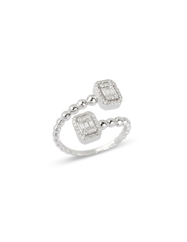 Double Baguettes Illusion Diamond Ring pas cher chine