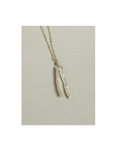 Double Long Pearl Necklace brillant des détails fins