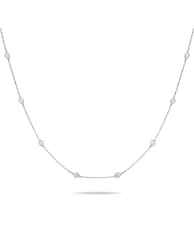 Diamond Bezel Strand Necklace le des métaux précieux