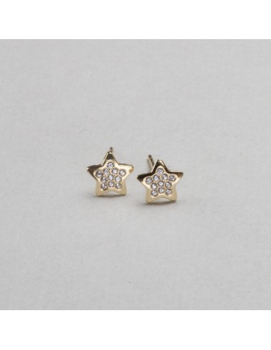 Gold Star Stud Earrings with Cubic Zirconia acheter en ligne