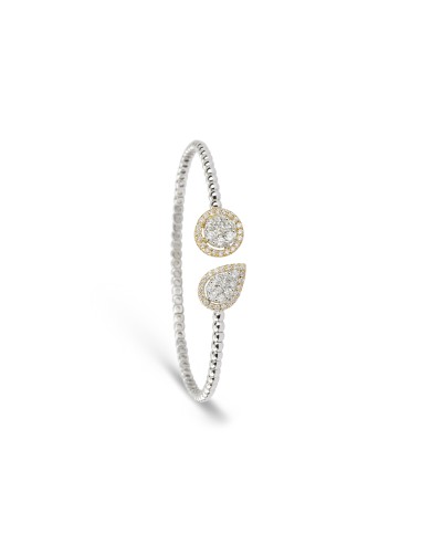 Pear & Round Diamond Illusion Cuff Bracelet la livraison gratuite