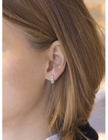 Emerald Double Round Stud Earrings Les êtres humains sont 