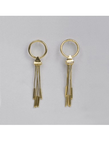 Open Circle Gold Stick Tassel Earrings hantent personnes