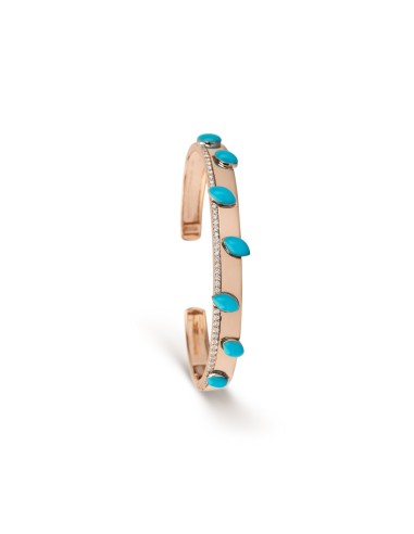 Turquoise Yellow Gold & Diamond Cuff Bracelet 50-70% off 