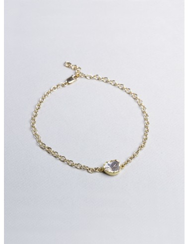 Gold Chain Bracelet with Sliced Diamond 1 pas chere