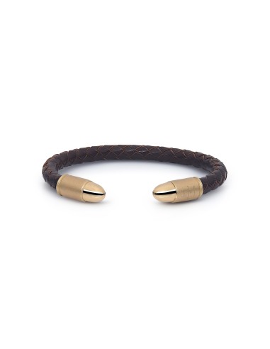 H.Aitch - Bullet Cuff Bracelet Brown Leather Vous souhaitez 