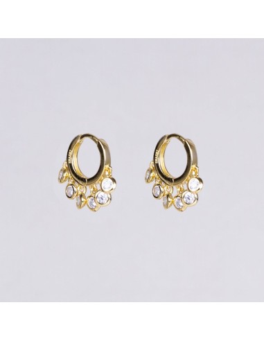 Multi Disc Hoop Earrings with Cubic Zirconia solde