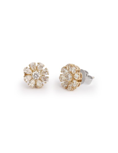 Blossom Flower Stud Yellow Gold Earrings livraison gratuite