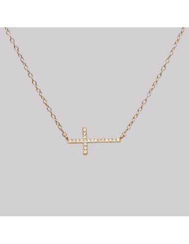 Sideway Diamond Cross Necklace Profitez des Offres !