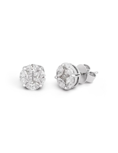 Large Diamond Illusion Stud Earrings Les êtres humains sont 