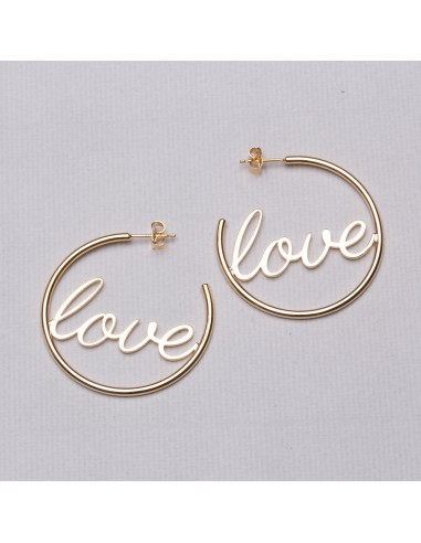 Love Stud Hoop Earrings soldes