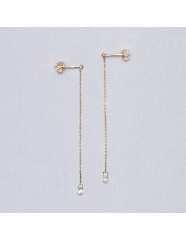 Gold Chain Drop Stud Earrings with Diamonds de la marque