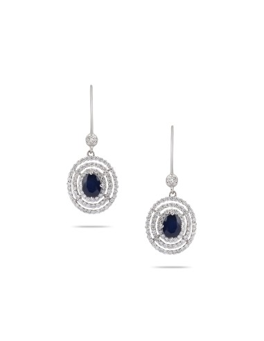 Sapphire & Diamond Drop Earrings en ligne des produits 